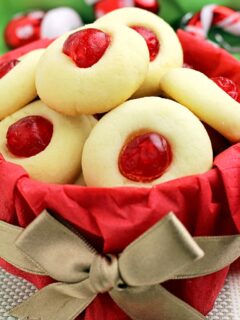 Holiday Maraschino Cherry Shortbread Cookies… Christmas, New Year, Santa Claus, Christmas Tree, Cookies… everything is about holidays these days.