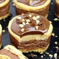 No Bake Chocolate Peanut Butter Mini Cheesecake