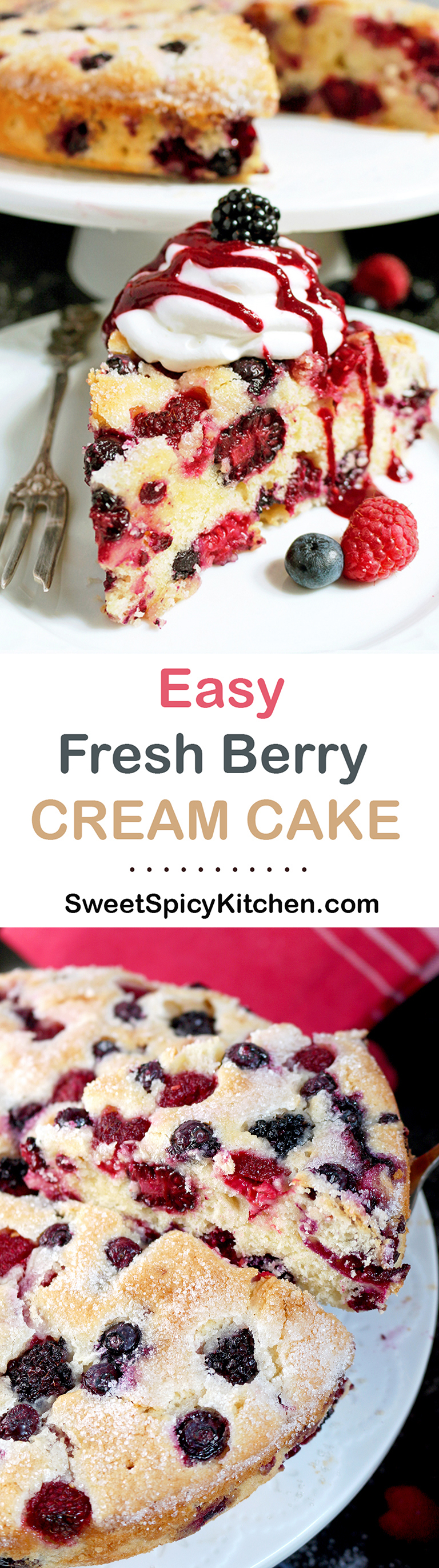 Easy Fresh Berry Cream Cake