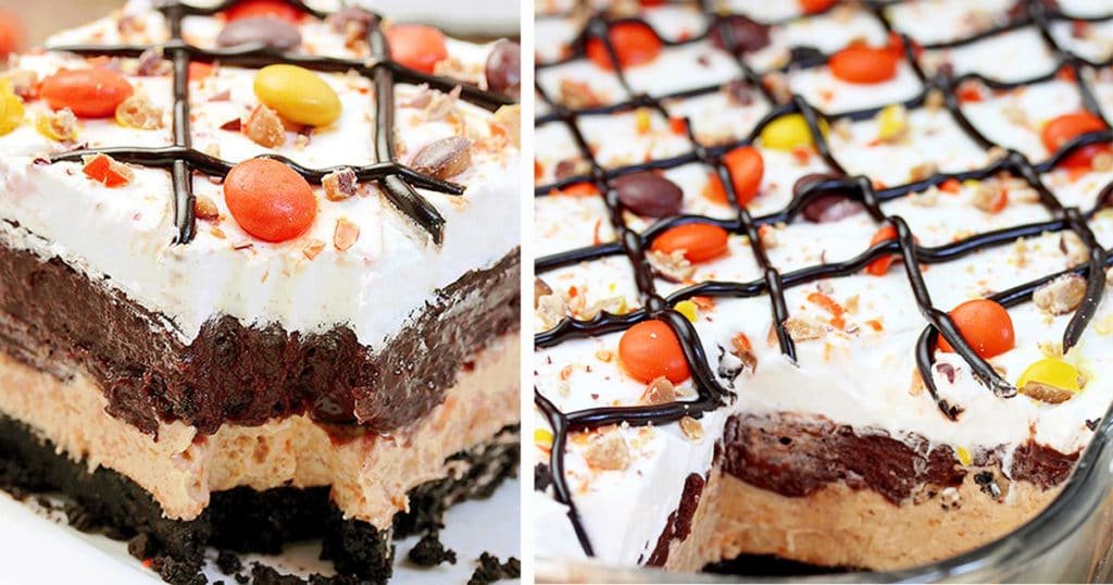 Reese S Pieces Peanut Butter Chocolate Lasagna Sweet Spicy Kitchen