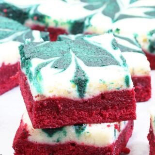 Christmas Cheesecake Swirl Brownies