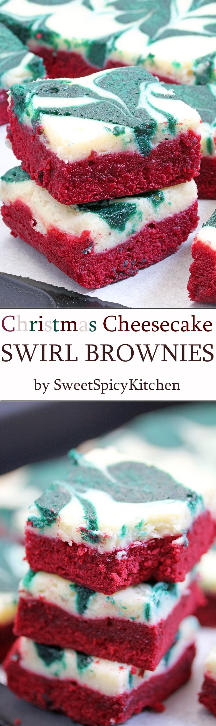 Christmas Cheesecake Swirl Brownies Sweet Spicy Kitchen
