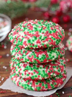 Christmas Cheesecake Cookies – cookies with cream cheese and nonpareil sprinkles decorated in Christmas colors are delicious, quick and easy to prepare. Since the Christmas baking season is going on, we are tasting different cookies that are going to be part of our Christmas desserts this year.